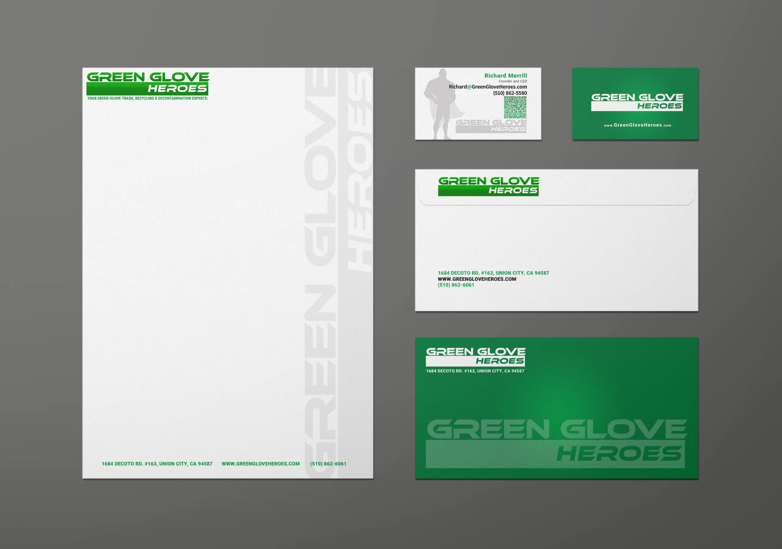 Green Glove Heroes stationery